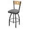 Holland Bar Stool Co 30" Swivel Counter Stool, Bronze Finish, Nat Back, Canter Grey Seat 83030PWNatMplB007 - alternate 1